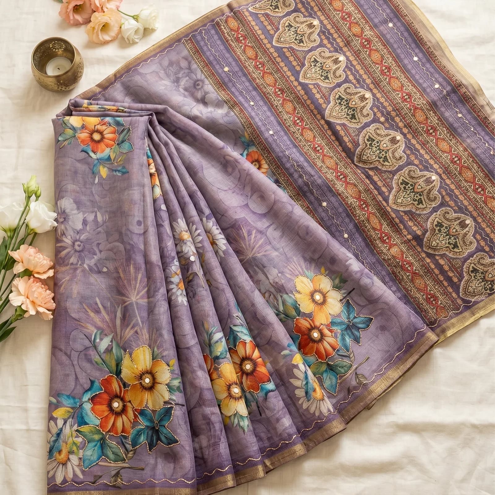 Shrishaa in Plum Maroon & Antique Gold - Angle 2