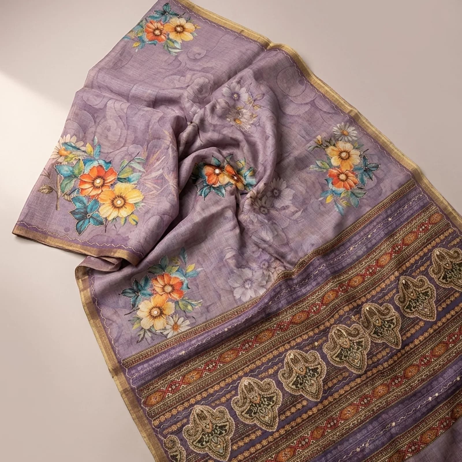 Shrishaa in Plum Maroon & Antique Gold - Angle 3