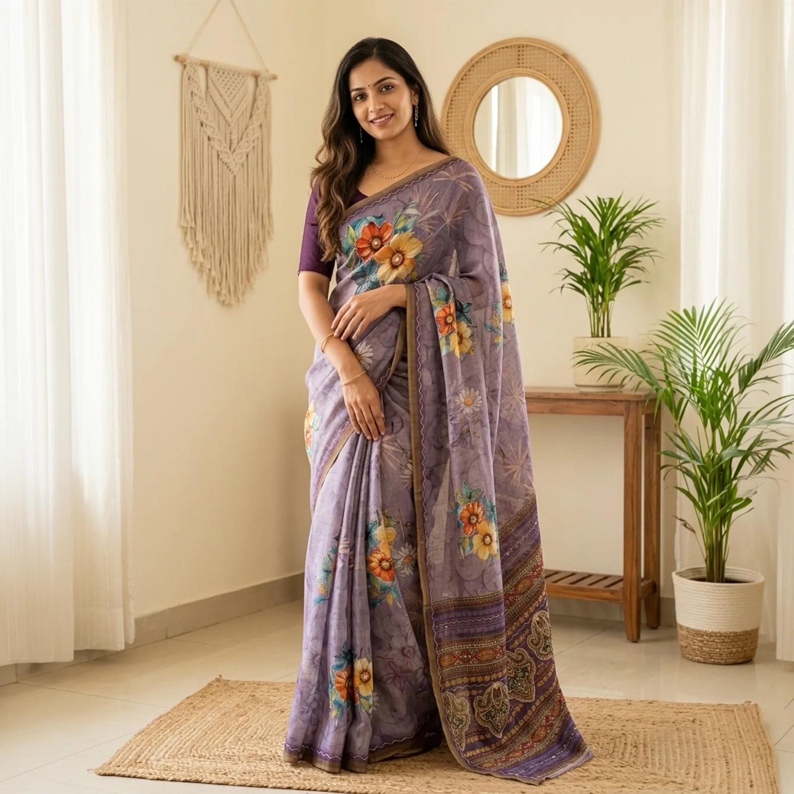 Shrishaa in Plum Maroon & Antique Gold - Angle 5