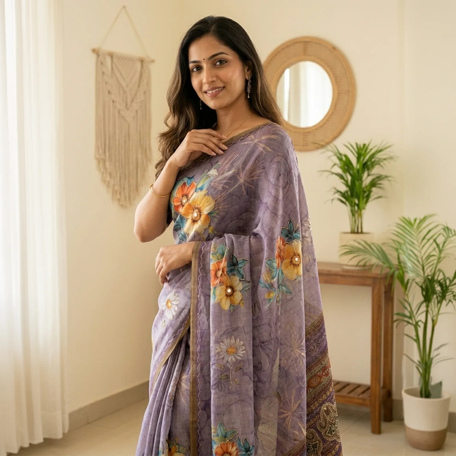 Shrishaa in Plum Maroon & Antique Gold - Angle 6