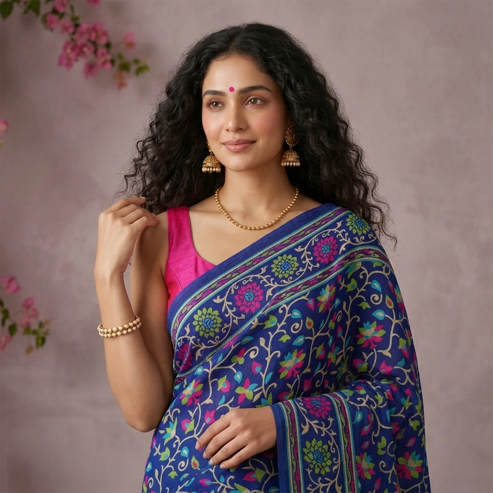 Rangoli in Multicolor Geometric Zari - Angle 4
