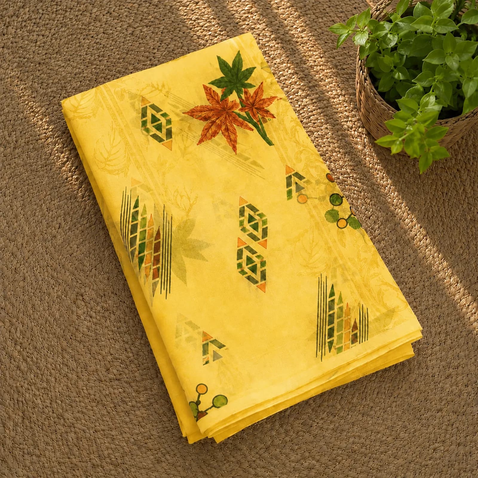 Mysore Silk in Regal Green & Zari Border - Angle 3