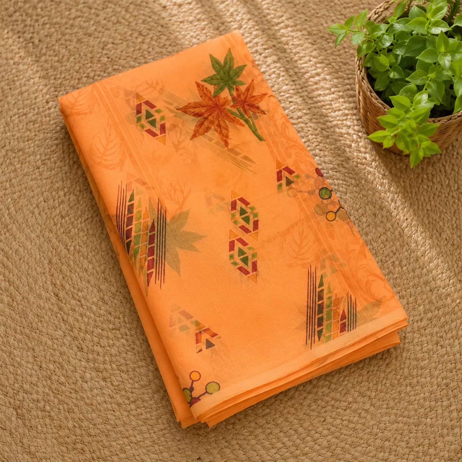 Mysore Silk in Regal Green & Zari Border - Angle 4