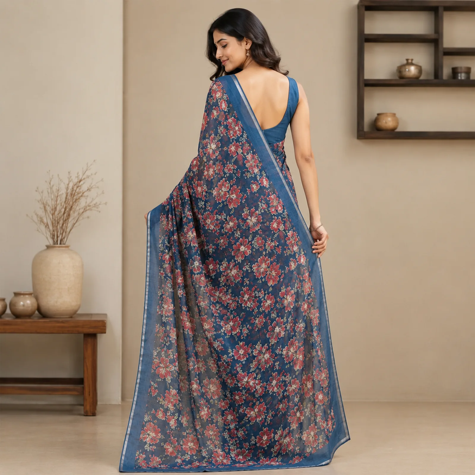 Lakshmi in Auspicious Golden Crimson - Angle 3