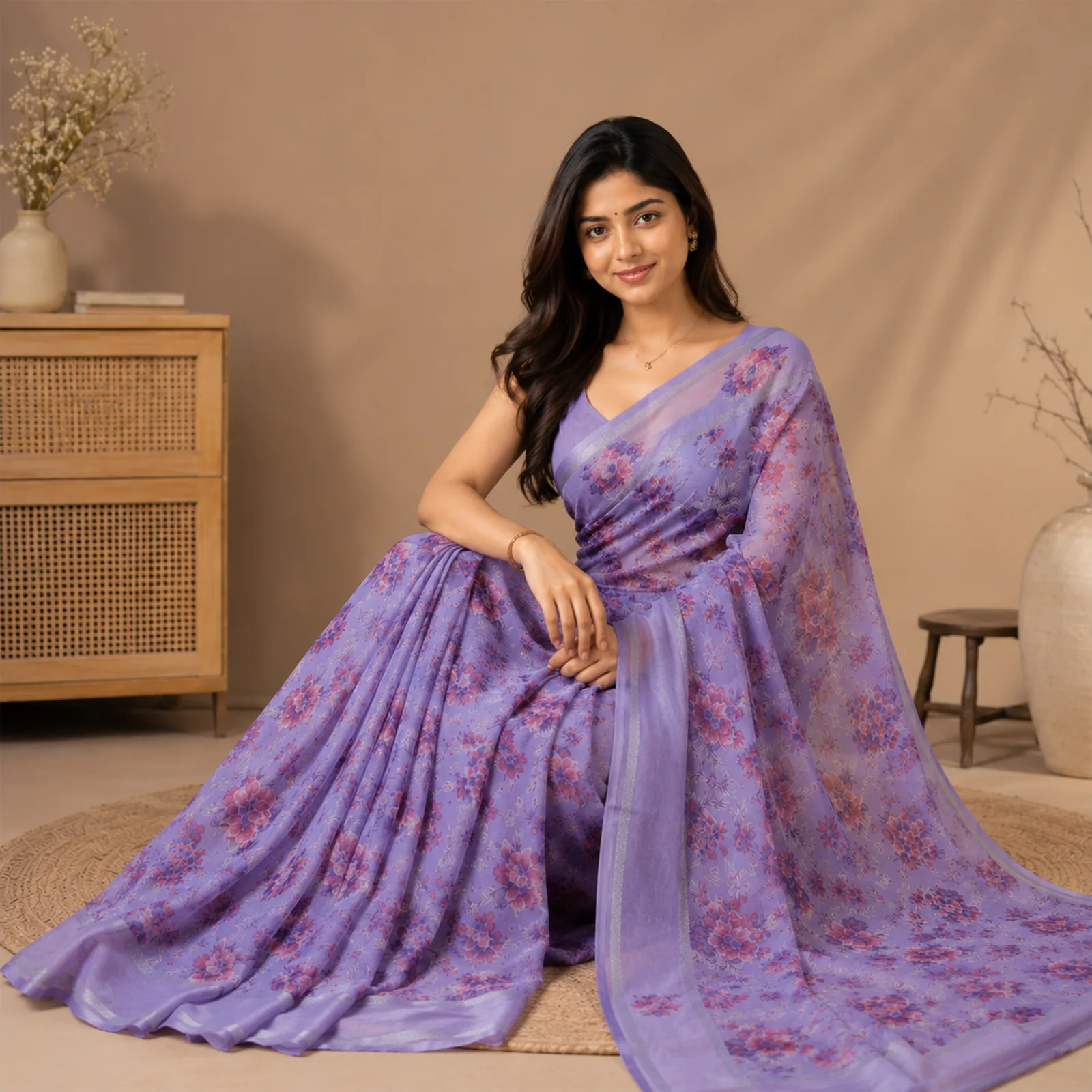 Vasundhara in Bridal Maroon & Temple Gold - Angle 40
