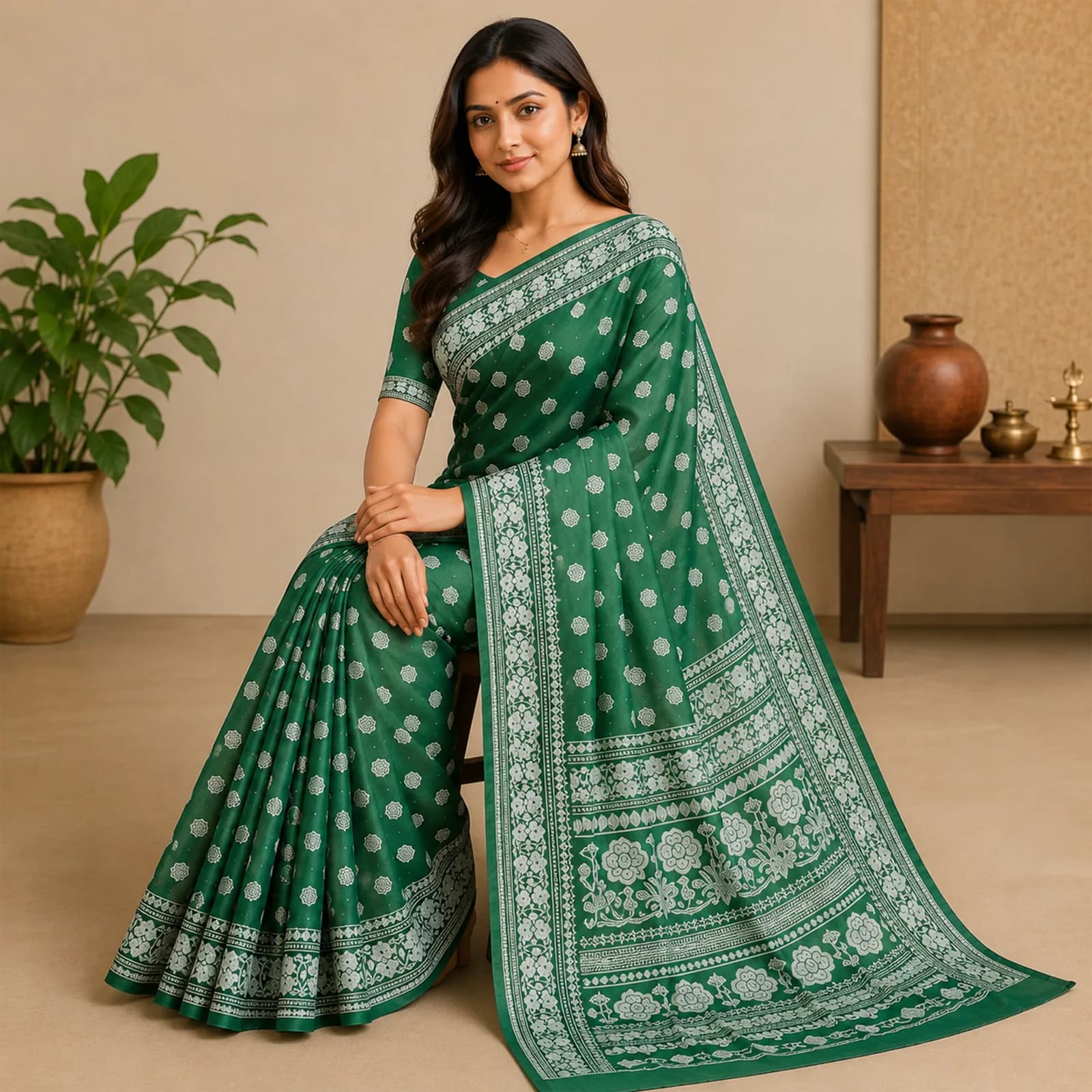 Chandrika in Moonlight Ivory & Gold - Angle 24