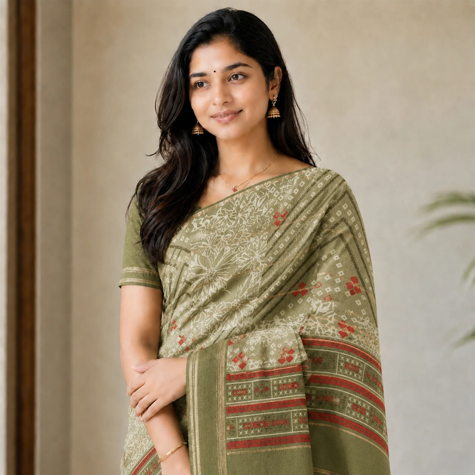 Leela in Sage Gray Green - Angle 2