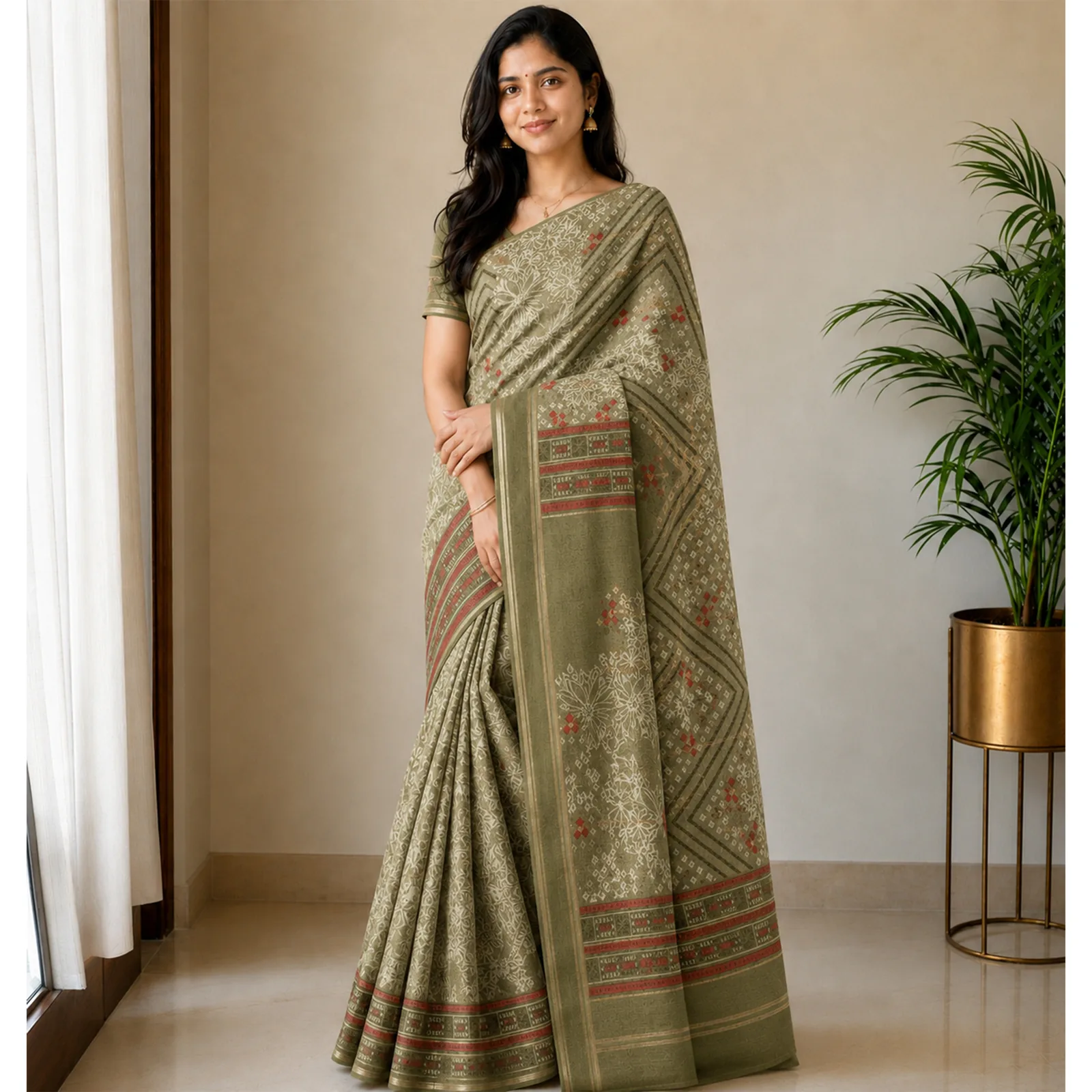 Leela in Sage Gray Green - Angle 3