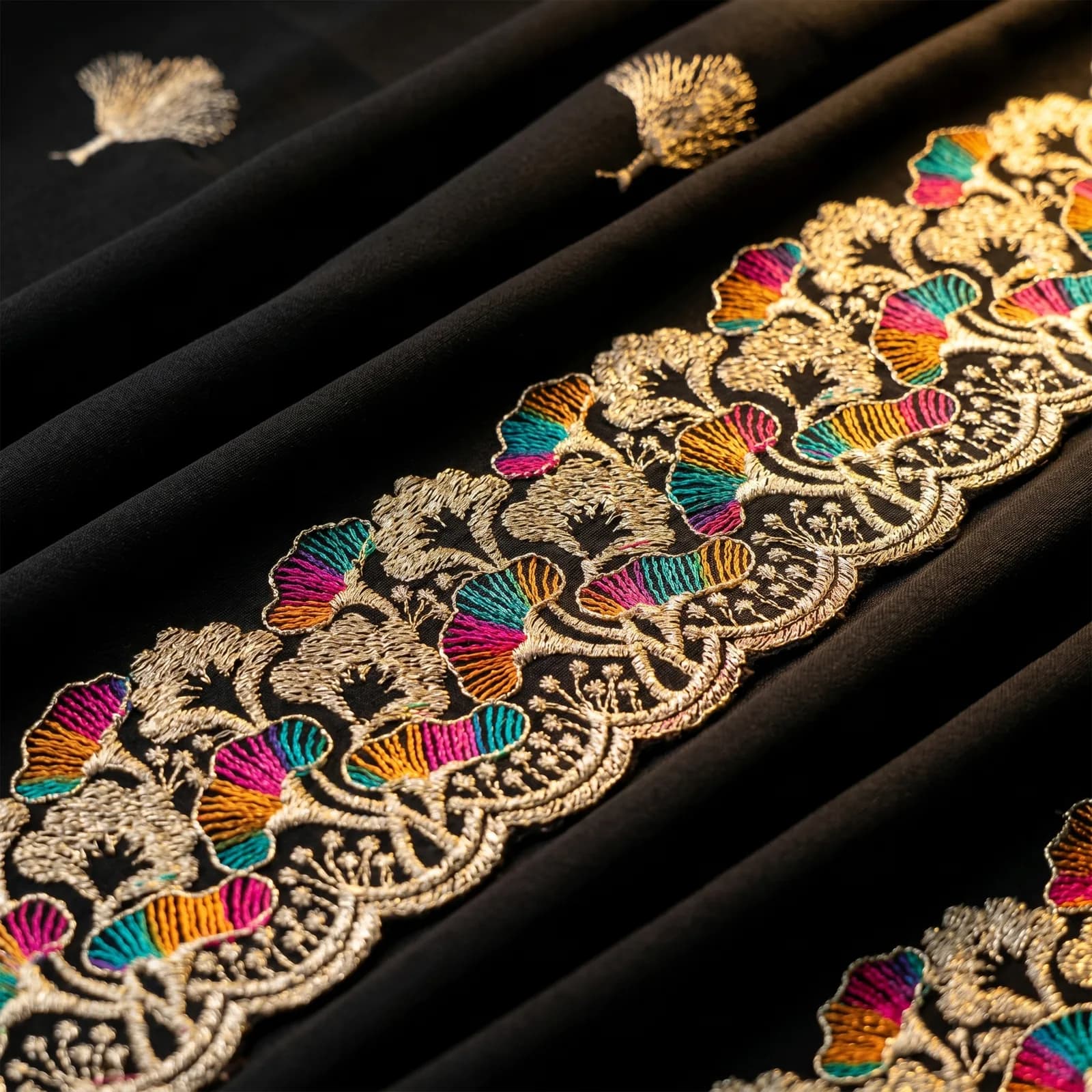 Parama Sundari in Scarlet Red & Heavy Gold Jaal - Angle 2
