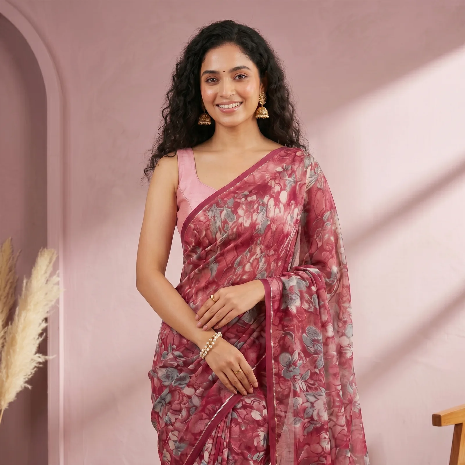 Godavari in Sky Blue & Silver Motif - Angle 3
