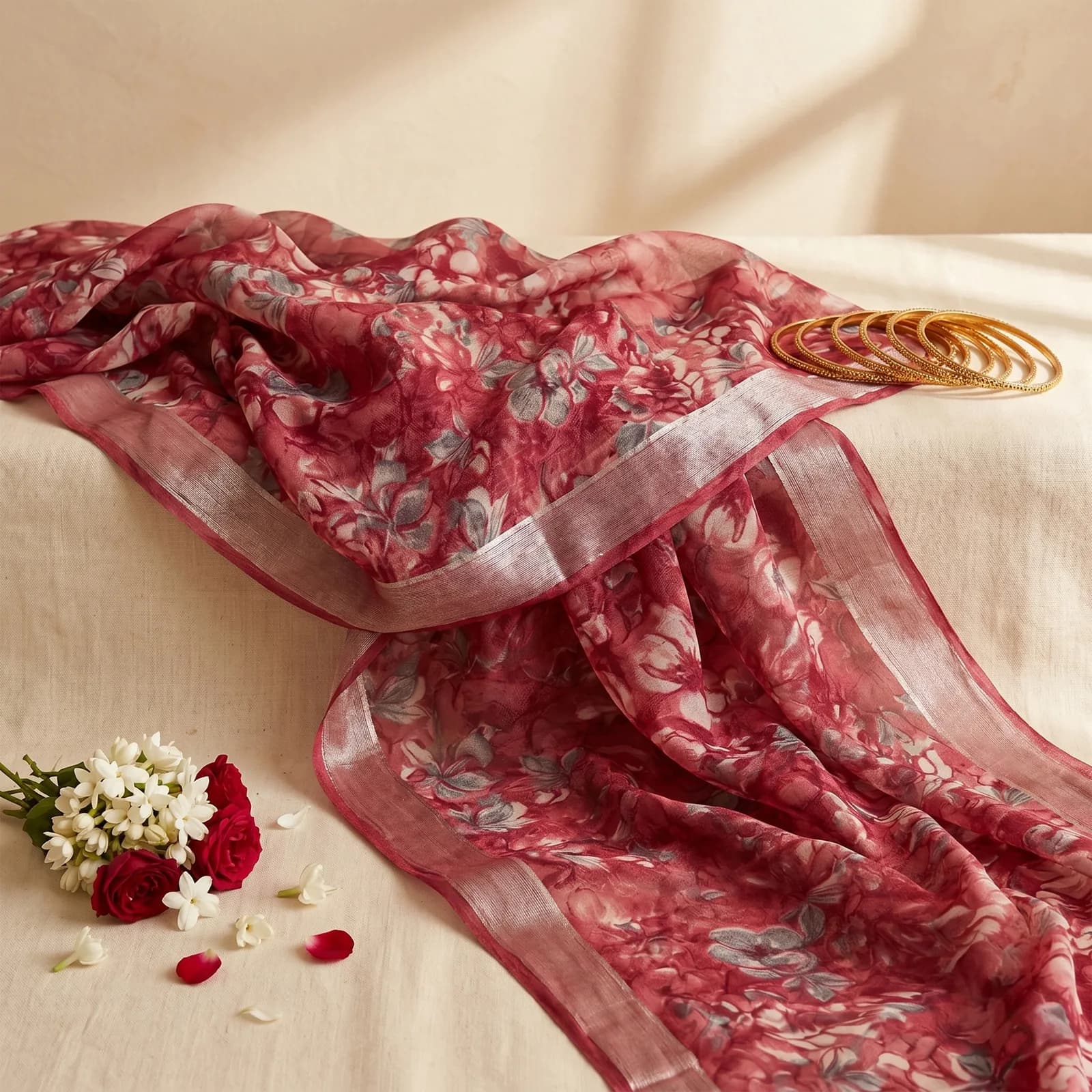 Godavari in Sky Blue & Silver Motif - Angle 5