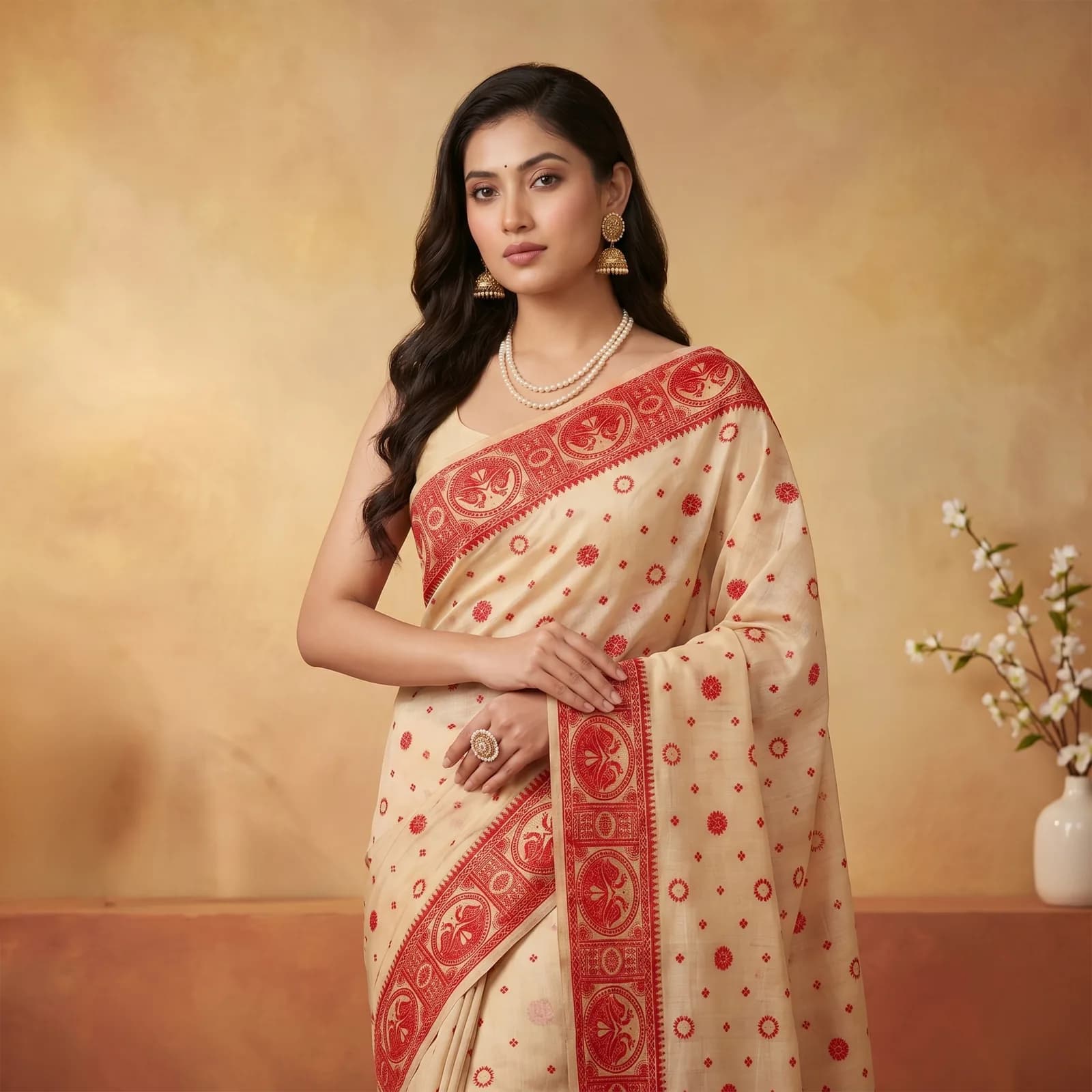 Anuradha in Warm Honey & Terracotta - Angle 3