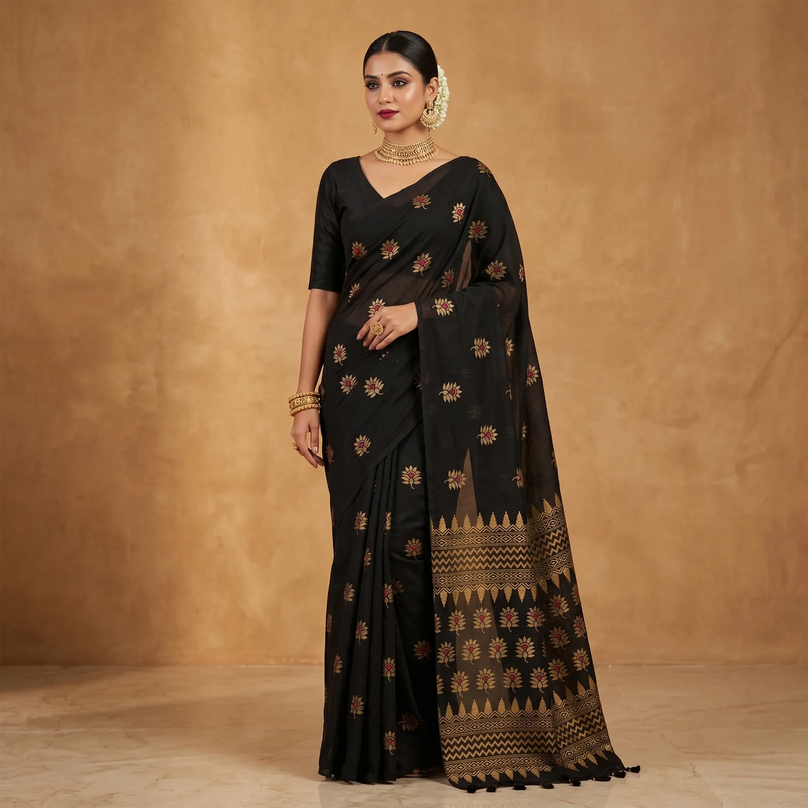Parijaat in Lavender & Pearl Embellishment - Angle 4