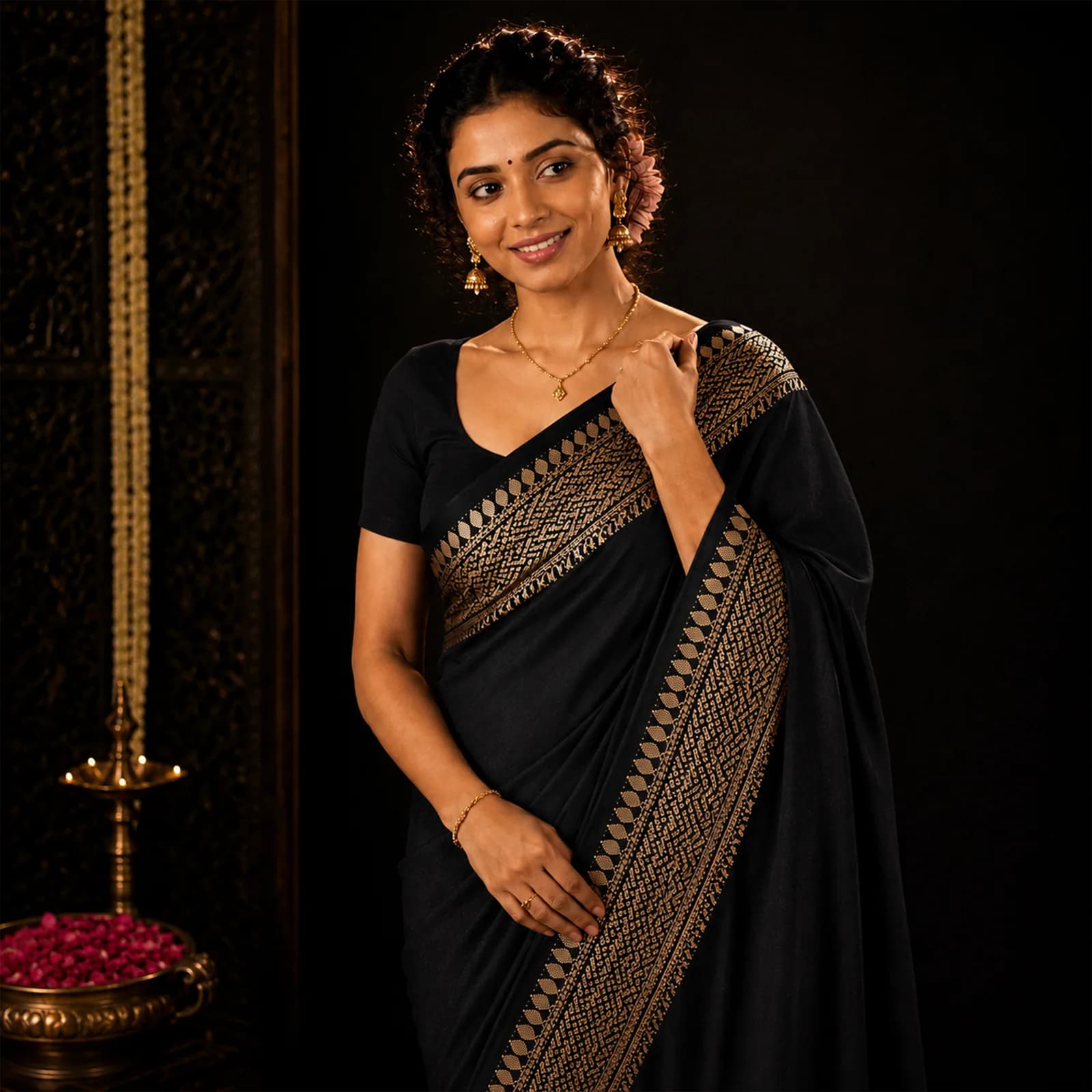Ganga in Celestial Blue & Pure Gold - Angle 3