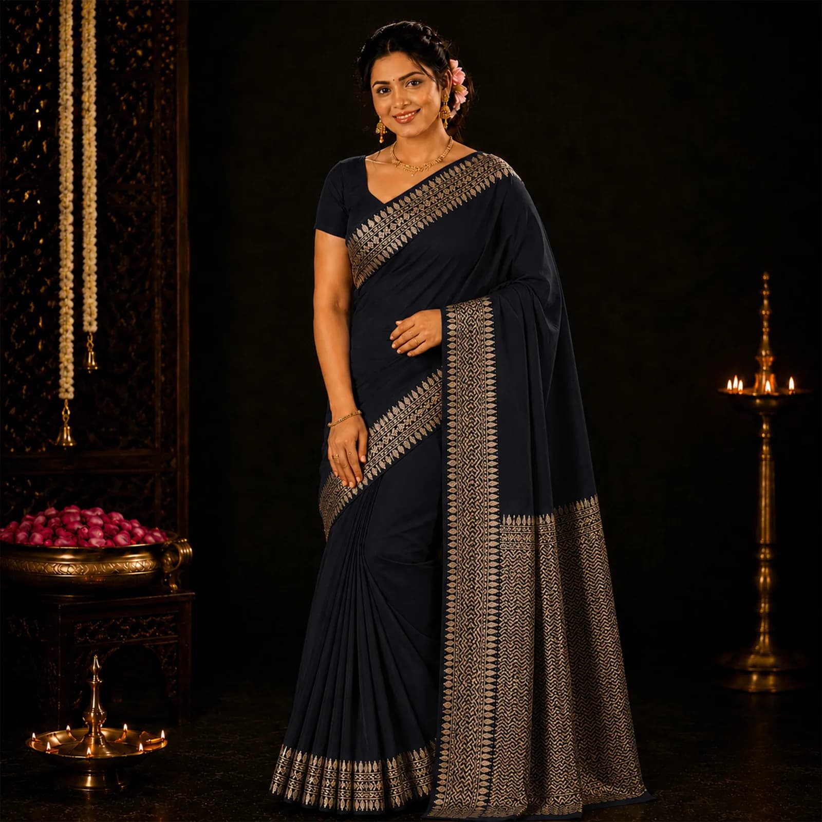 Ganga in Celestial Blue & Pure Gold - Angle 7