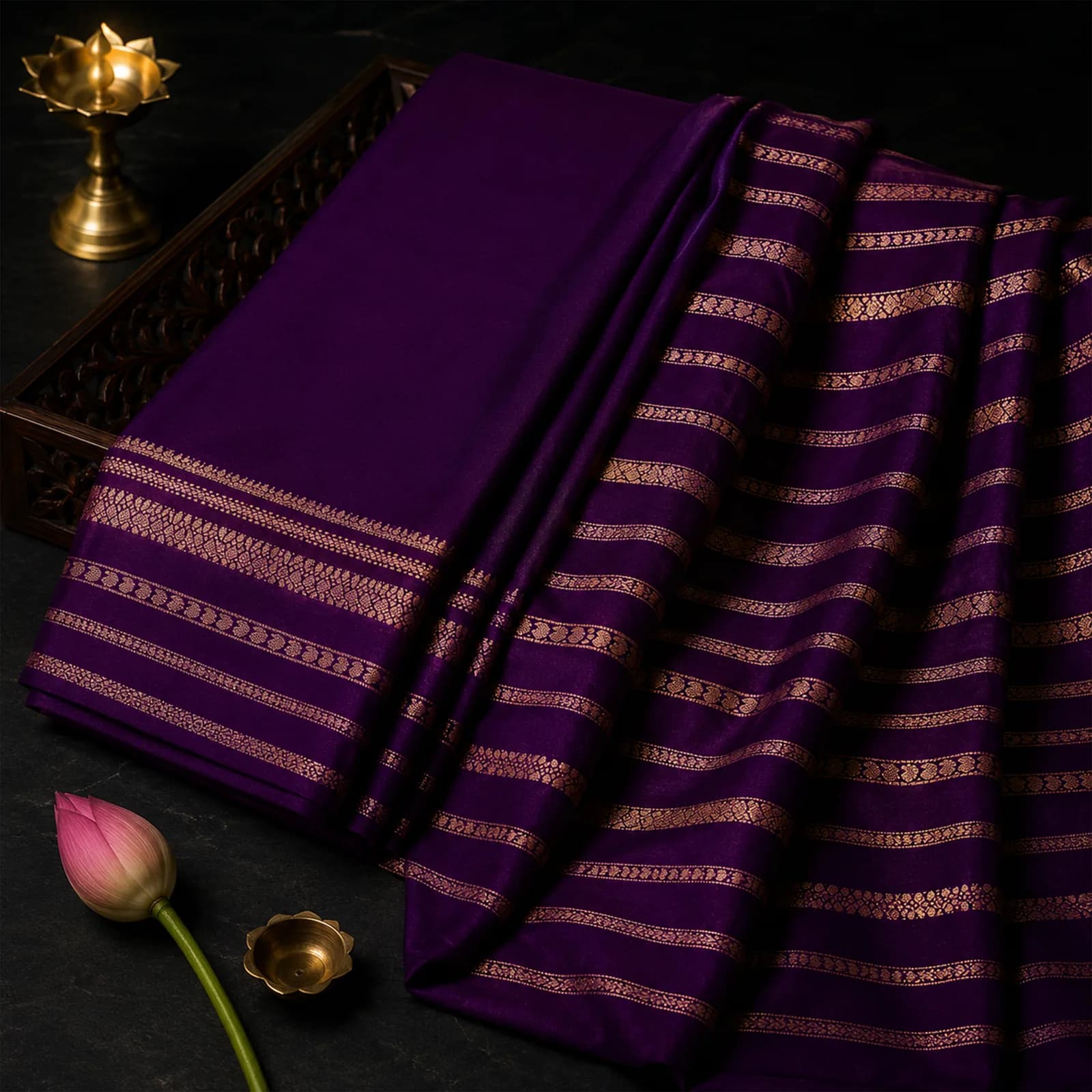 Ganga in Celestial Blue & Pure Gold - Angle 9