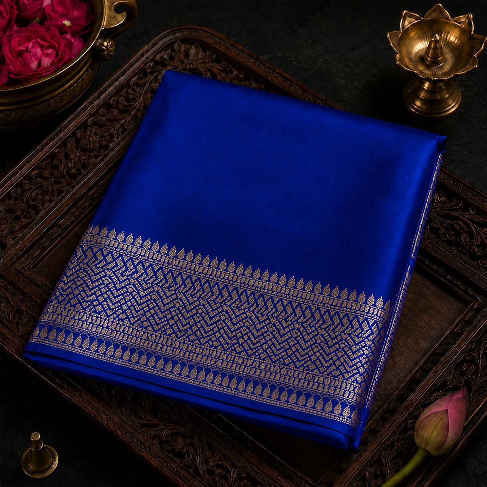 Ganga in Celestial Blue & Pure Gold - Angle 10