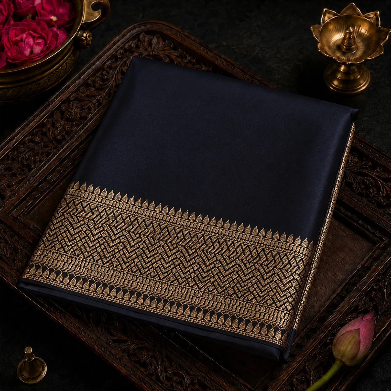 Ganga in Celestial Blue & Pure Gold - Angle 15
