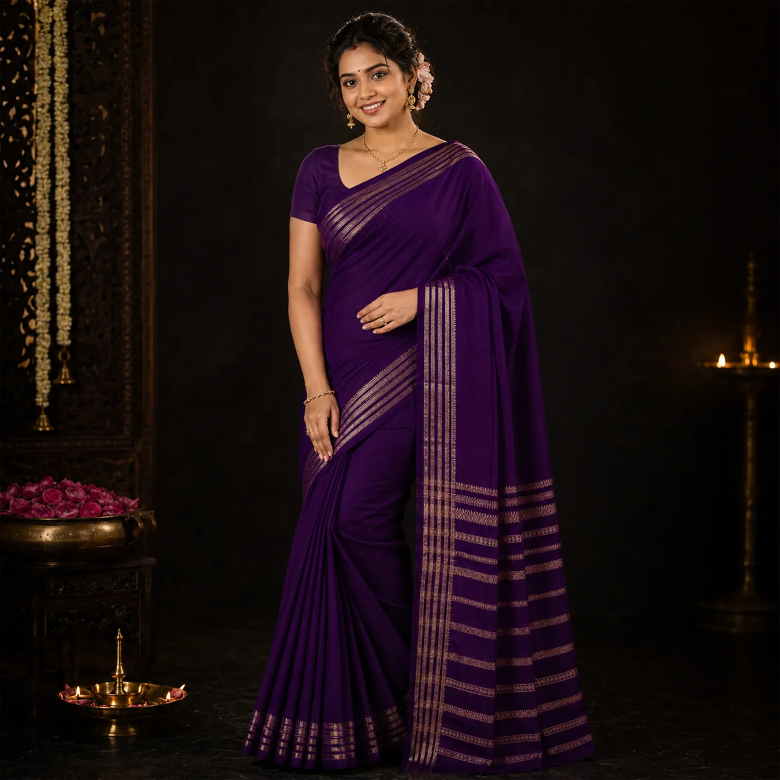 Ganga in Celestial Blue & Pure Gold - Angle 16