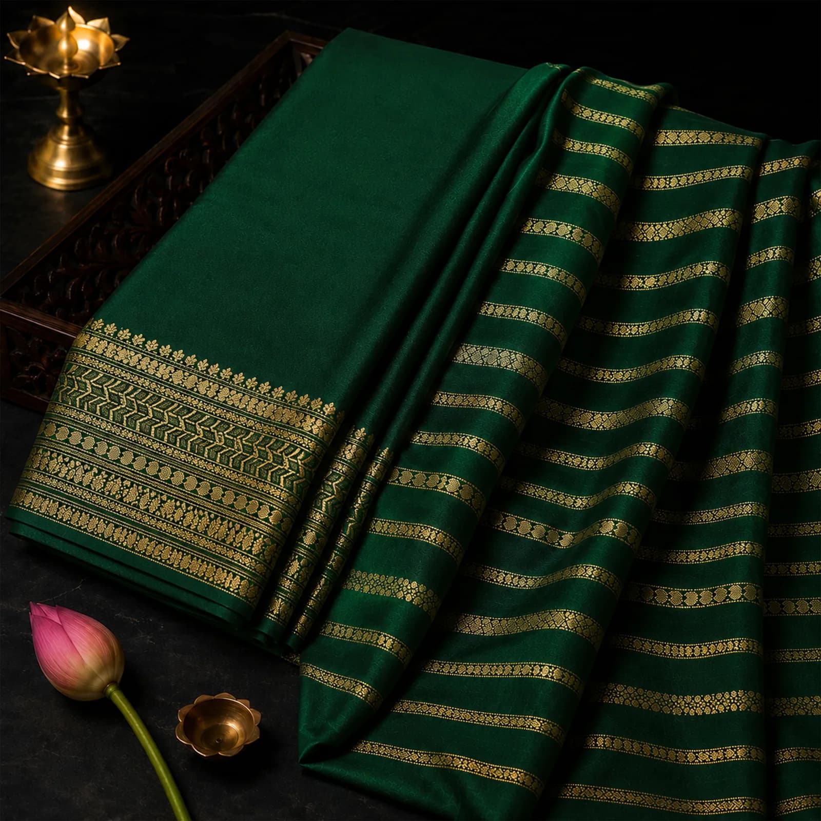 Ganga in Celestial Blue & Pure Gold - Angle 26