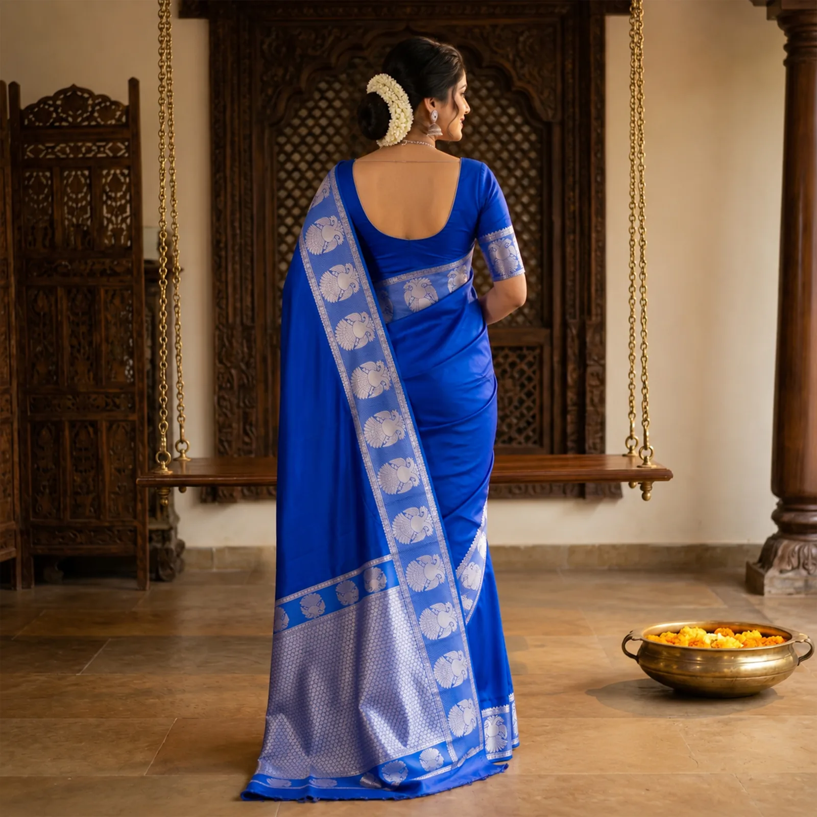 Ganga in Celestial Blue & Pure Gold - Angle 46