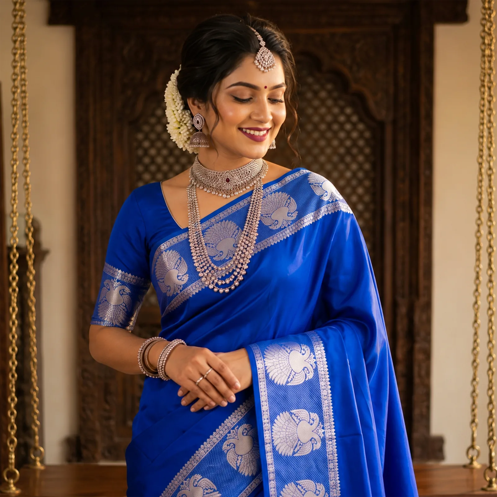 Ganga in Celestial Blue & Pure Gold - Angle 47