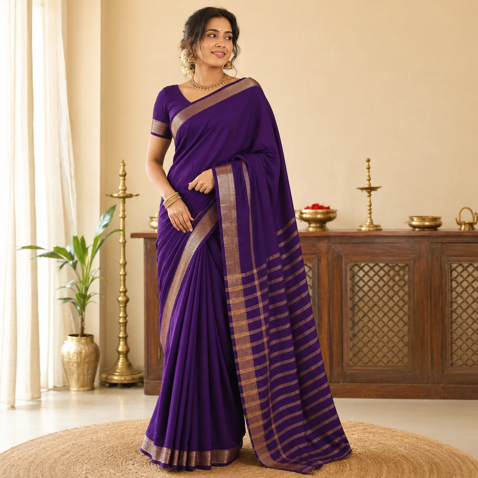 Ganga in Celestial Blue & Pure Gold - Angle 49
