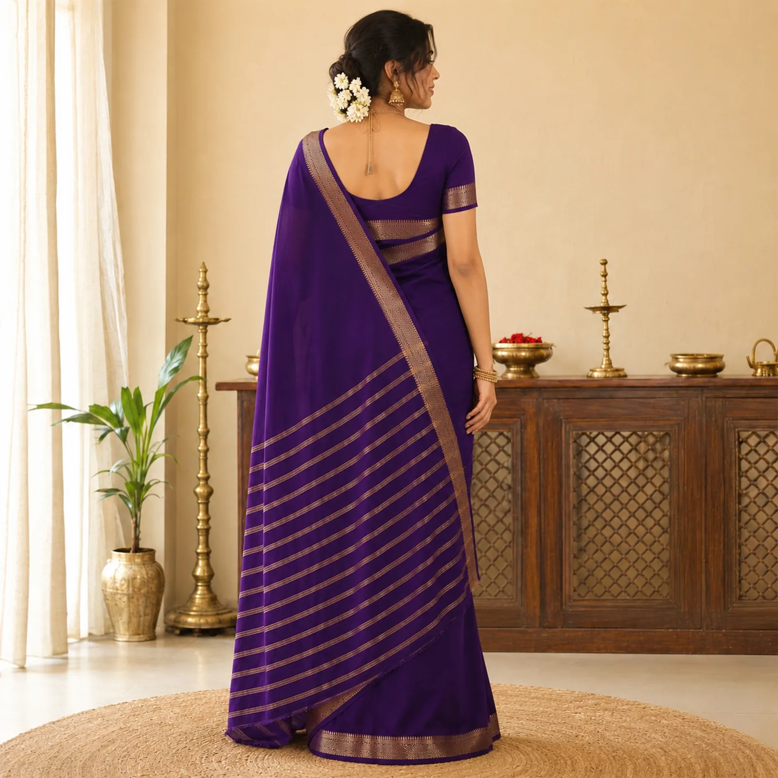 Ganga in Celestial Blue & Pure Gold - Angle 50