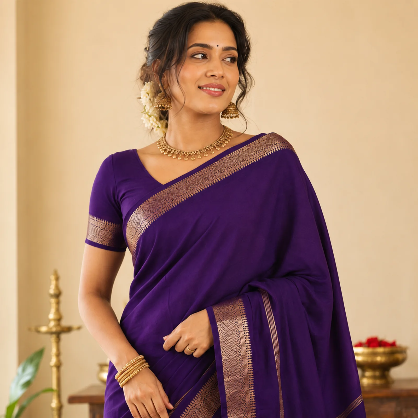Ganga in Celestial Blue & Pure Gold - Angle 51