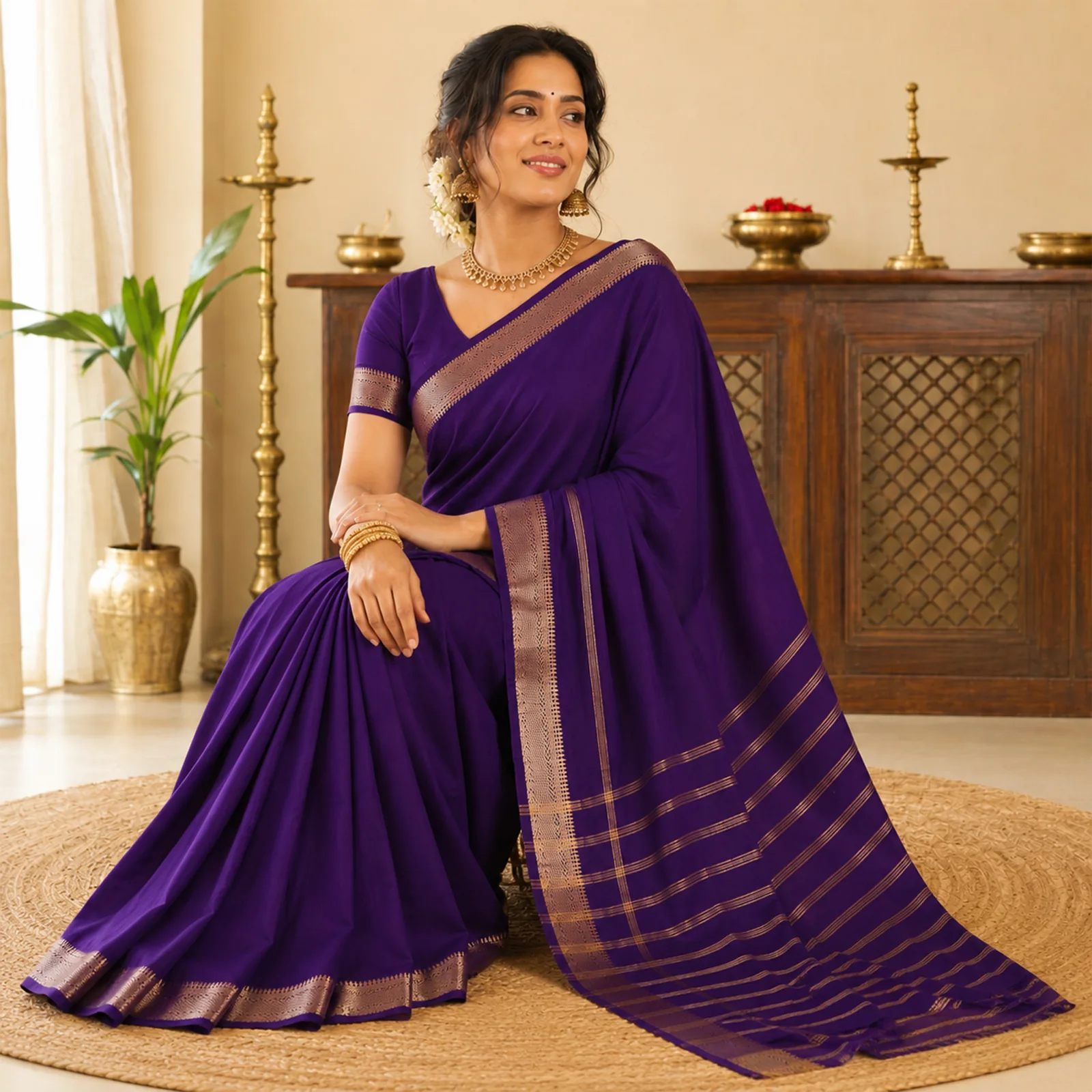 Ganga in Celestial Blue & Pure Gold - Angle 52