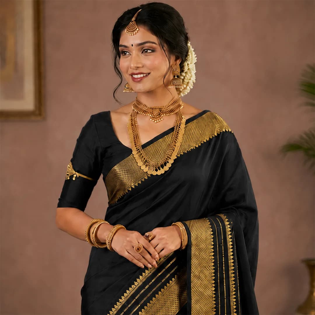 Ganga in Celestial Blue & Pure Gold - Angle 35