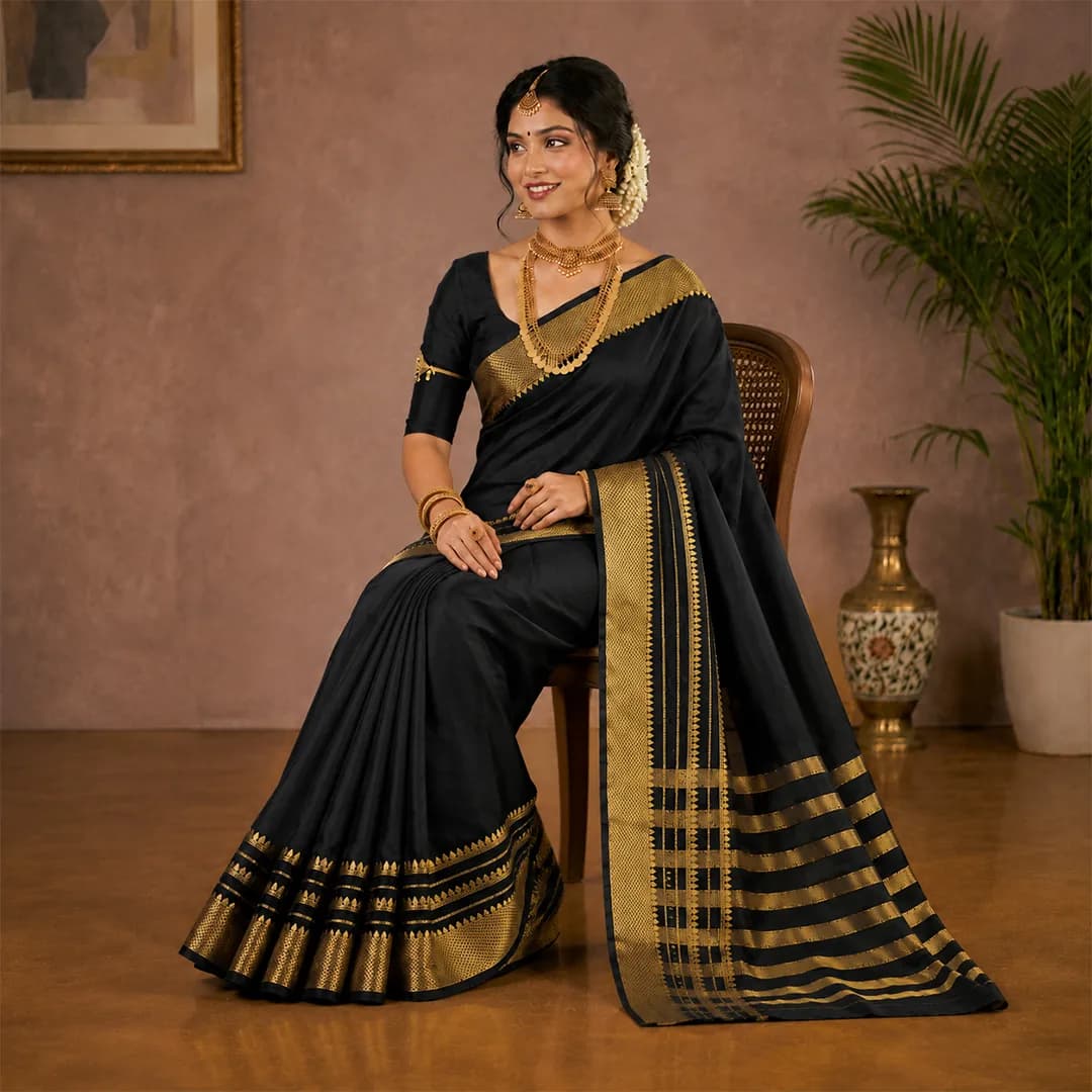 Ganga in Celestial Blue & Pure Gold - Angle 36