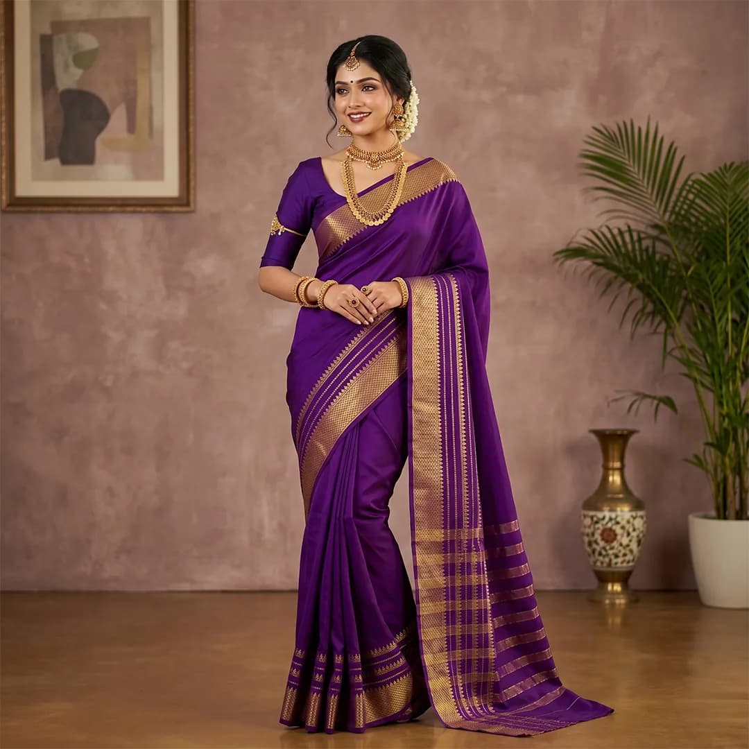 Ganga in Celestial Blue & Pure Gold - Angle 37